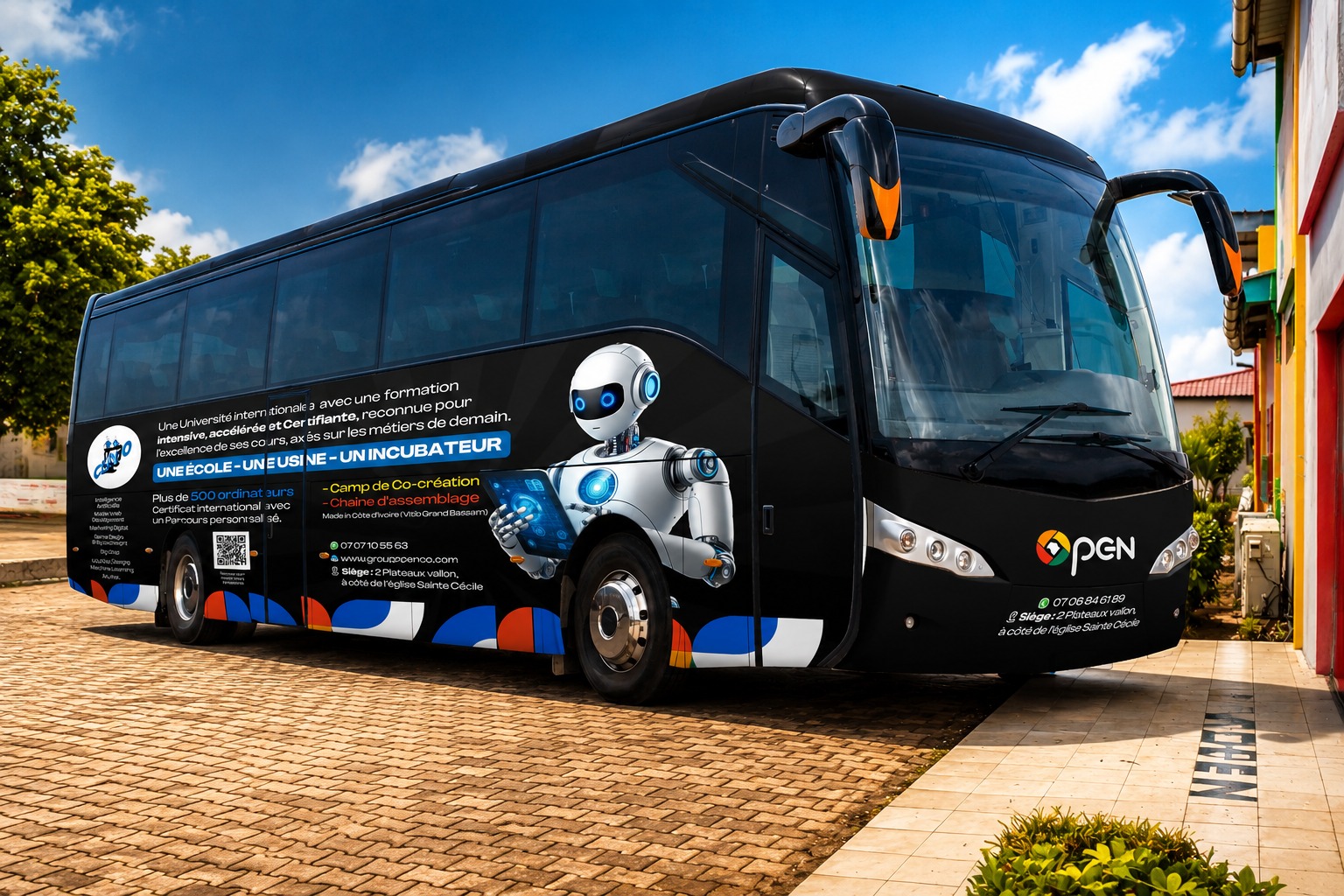 Bus de l'Institut CERCO — une école, une usine, un incubateur